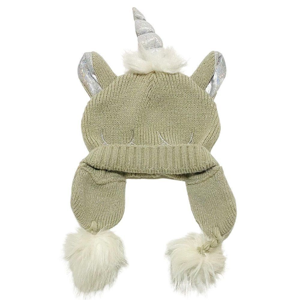 BEIGE Sparkle Unicorn Pom Pom Toque